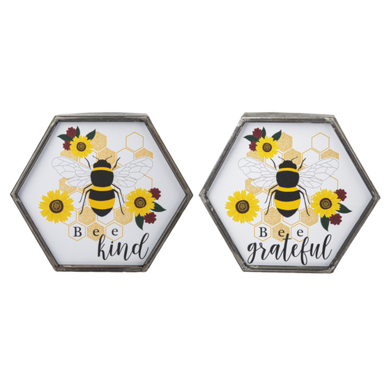 Honeycomb & Bee Hexagon Wall Decor